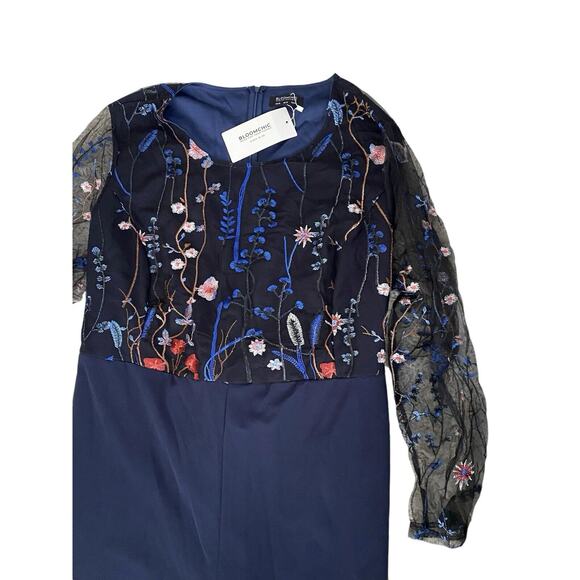 Size 28W Bloomchic Romper Jumpsuit Formal Embroidered Navy Floral NWT - Picture 4 of 6